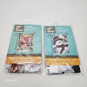 2 Garden Flags Holiday Christmas Flags Outdoors